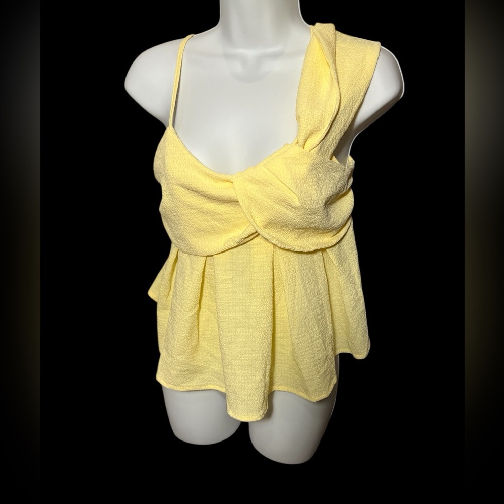 SOLY HUX Women’s Yellow Babydoll Cami Top – Size S NWT